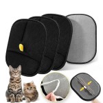 Breathable Reusable Double-Sided Pet Hair Removal Glove Anti-Static Grooming Tool Cats Dogs Soft Brush Mitt Furniture Carpet Cloth