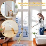 Comfortable Cat Teaser Toy Interactive Bell Feather Wand Long Suction Cup Pole Exciting Playtime Adventures Ultimate