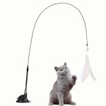 Comfortable Cat Teaser Toy Interactive Bell Feather Wand Long Suction Cup Pole Exciting Playtime Adventures Ultimate