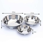 Safe Stainless Steel Dog Basin Paw Print Pet Supplies Cat Bowl Silicone Anti-slip Design Drinking Water Feeding