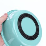 Safe Stainless Steel Dog Basin Paw Print Pet Supplies Cat Bowl Silicone Anti-slip Design Drinking Water Feeding