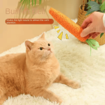 Heat Resistant Fun Cat Teething Stick Sound Carrot Cuddle Toy Anti-Bite Scratch Board Pet Supplies Interactive Entertainment