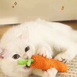 Heat Resistant Fun Cat Teething Stick Sound Carrot Cuddle Toy Anti-Bite Scratch Board Pet Supplies Interactive Entertainment