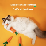 Heat Resistant Fun Cat Teething Stick Sound Carrot Cuddle Toy Anti-Bite Scratch Board Pet Supplies Interactive Entertainment