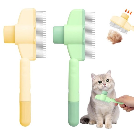 Interactive Dog Comb Pet Hair Remover One Button Dogs Brush Self-cleaning Cat Massage Combs Grooming Brushes Products