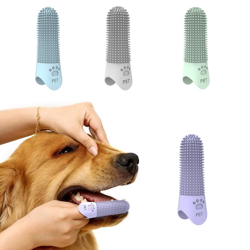 Lightweight Soft Silicone Dog Toothbrush 360° Finger Dogs Cats Durable Pet Brush Tooth Cleaning Tool