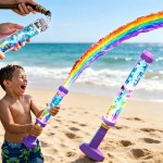 Entertaining ☼New Glowing Rainbow LED Water Blaster Summer Fun Pops Like Magic Party Gift