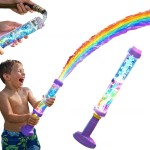 Entertaining ☼New Glowing Rainbow LED Water Blaster Summer Fun Pops Like Magic Party Gift