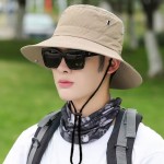 Durable Summer Men Bucket Hat Outdoor UV Protection Wide Brim Hunting Hiking Fisherman Beach Sunscreen Cap Fishing Cycling Caps