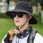 Durable Summer Men Bucket Hat Outdoor UV Protection Wide Brim Hunting Hiking Fisherman Beach Sunscreen Cap Fishing Cycling Caps