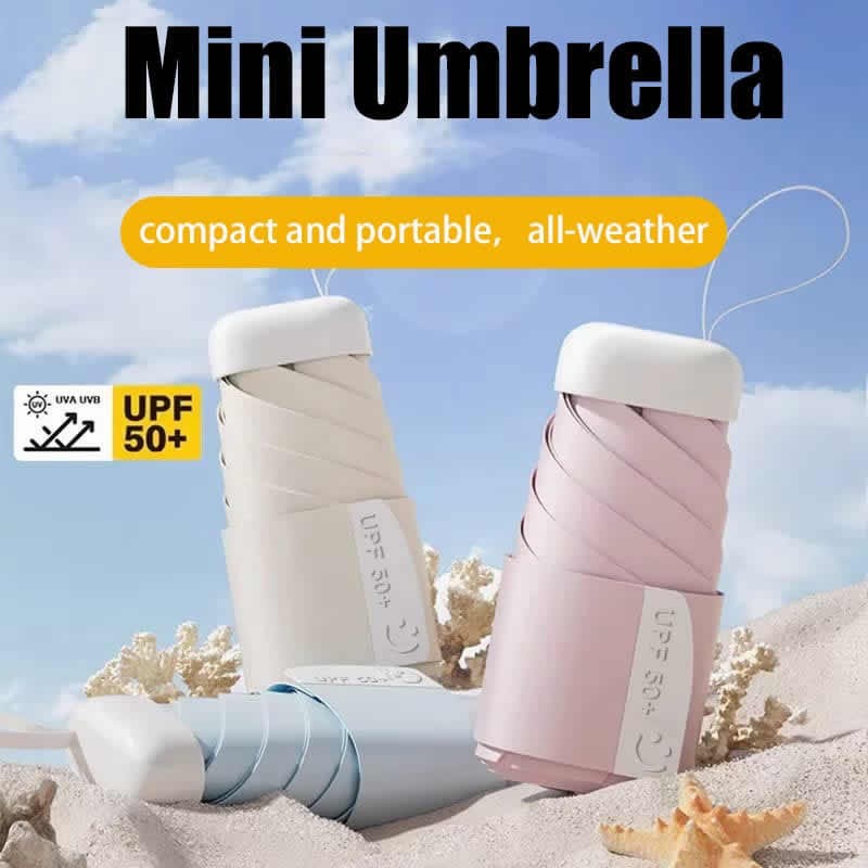 Waterproof Mini Sun Umbrella Protective UV Resistant Rain Shine Dual-use Portable Folding Pocket Ultralight