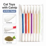 Stable 6PCS Felt Cotton Swab Shaped Catnip Toy Large Funny Cat Interactive Teeth Cleaning Grinding Rope Supplies