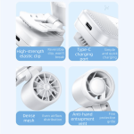 Lightweight Portable Hat Clip Fan Speeds Rechargeable Small Handheld Multi-Directional Type-C Charge Cooling Summer