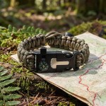 Quick Dry Outdoor Bracelets Men Women Adjustable Survival Paracord Bracelet 11.8 Ft Nylon Cord Flint Fire Starter Camping