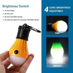 Lightweight Portable Camping Light Mini LED Bulb Emergency Lamp Lighting Modes Outdoor Night Work Lights Tent Hanging Hooks
