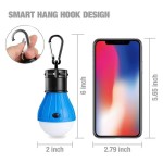 Lightweight Portable Camping Light Mini LED Bulb Emergency Lamp Lighting Modes Outdoor Night Work Lights Tent Hanging Hooks