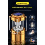 Waterproof Solar Camping Lantern Power Bank USB Rechargeable LED Tent Light Portable Emergency Flashlight Outdoor Hiking