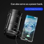 Waterproof Solar Camping Lantern Power Bank USB Rechargeable LED Tent Light Portable Emergency Flashlight Outdoor Hiking