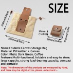 Stackable Collapsible Canvas Storage Bag PU Leather Waxed Outdoor Foraging Durable Drawstring Closure Tool Waist Pack Camping