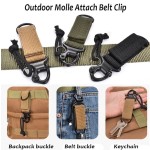 Space-saving Molle Attach Belt Clip Camping Accessories Water Bottle Hanger Quickdraw Carabiner Holder Hooks Webbing Backpack Strap