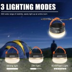 Breathable High Power Camping Lantern Tents Lamp 1200mah USB Rechargeable Portable Lights Outdoor Hiking Night Hanging