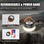 Breathable High Power Camping Lantern Tents Lamp 1200mah USB Rechargeable Portable Lights Outdoor Hiking Night Hanging