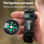 Foldable Multifunctional Survival Bracelet Flint Five One Seven Core Paracord Igniter Outdoor Camping Tools