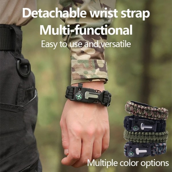 Foldable Multifunctional Survival Bracelet Flint Five One Seven Core Paracord Igniter Outdoor Camping Tools