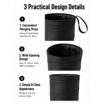 No Tools Required Collapsible Oxford Car Trash Portable Hanging Garbage Bin Seat Back Camping Office