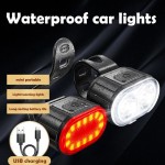 Multi-functional LED Headlight Taillight Combo Night Riding Rechargeable Portable Floodlight Mountain Road Cycling Safety