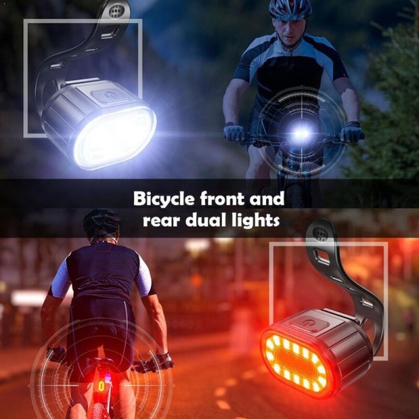 Multi-functional LED Headlight Taillight Combo Night Riding Rechargeable Portable Floodlight Mountain Road Cycling Safety