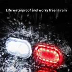 Multi-functional LED Headlight Taillight Combo Night Riding Rechargeable Portable Floodlight Mountain Road Cycling Safety
