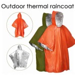 Collapsible Survival Raincoat Emergency Poncho Thermal Blankets Portable Gear Heavy Duty Waterproof Camping