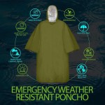 Collapsible Survival Raincoat Emergency Poncho Thermal Blankets Portable Gear Heavy Duty Waterproof Camping