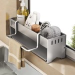 Bpa-free Kitchen Stainless Steel Sponge Rack Household Sink Rag Drain Shelf Multi-functional Scouring Pad Ball Storage