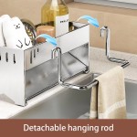 Bpa-free Kitchen Stainless Steel Sponge Rack Household Sink Rag Drain Shelf Multi-functional Scouring Pad Ball Storage