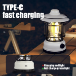 Multi-functional Rechargeable Camping Lantern Stepless Dimming COB Portable Waterproof Hiking Fishing Emergency Home Power Outages Indoor Out