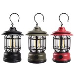 Multi-functional Rechargeable Camping Lantern Stepless Dimming COB Portable Waterproof Hiking Fishing Emergency Home Power Outages Indoor Out
