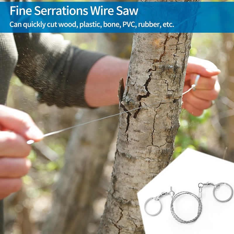 Versatile Manual Hand Steel Rope Chain Saw Wire Kit Hiking Outdoor Camping Equipments Gear Portable Travel Emergency Mini Tools