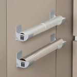 Easy To Install 4-pack Punch-free Storage Rack Kitchen Plastic Wrap Garbage Bag Cabinet Refrigerator Side
