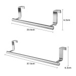 Compact PCS Stainless Steel Towel Bar Cabinet Door Hanging Bathroom Kitchen Wipe Rack