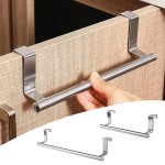 Compact PCS Stainless Steel Towel Bar Cabinet Door Hanging Bathroom Kitchen Wipe Rack