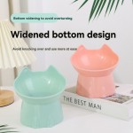 Breathable 1pc Elevated Cat Bowl Anti-Tip Plastic Raised Pet Feeding Dish Tilted Edge Neck Protection Kitty Food