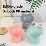 Breathable 1pc Elevated Cat Bowl Anti-Tip Plastic Raised Pet Feeding Dish Tilted Edge Neck Protection Kitty Food
