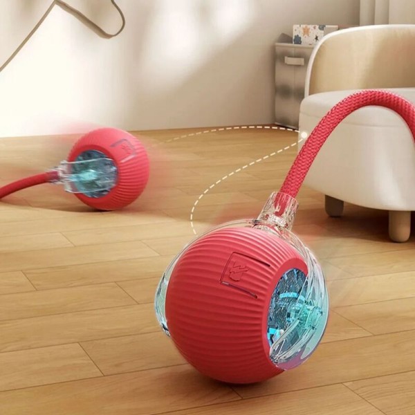 High Speed Cat Interactive Ball Toy Automatic Rolling Faux Tail Rechargeable Smart Pet Electric Dog Training Imitate Mouse