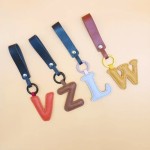 Washable Fashion Creative 26 English Leather Keychain Hanging Cartoon Pendant Keyring Bag Phone Key Chain Ring Decorations Accessory Gift
