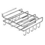 Compact 1PC Stainless Steel Hanging Kitchen Storage Rack Hooks Paper Towel Utensils Holder Cutting Board Shelf
