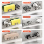 Versatile Stainless Steel Sink Tray Drainer Rack Kitchen Sponge Holders Self Adhesive Hook Storage Holder Wire Rag Organizer
