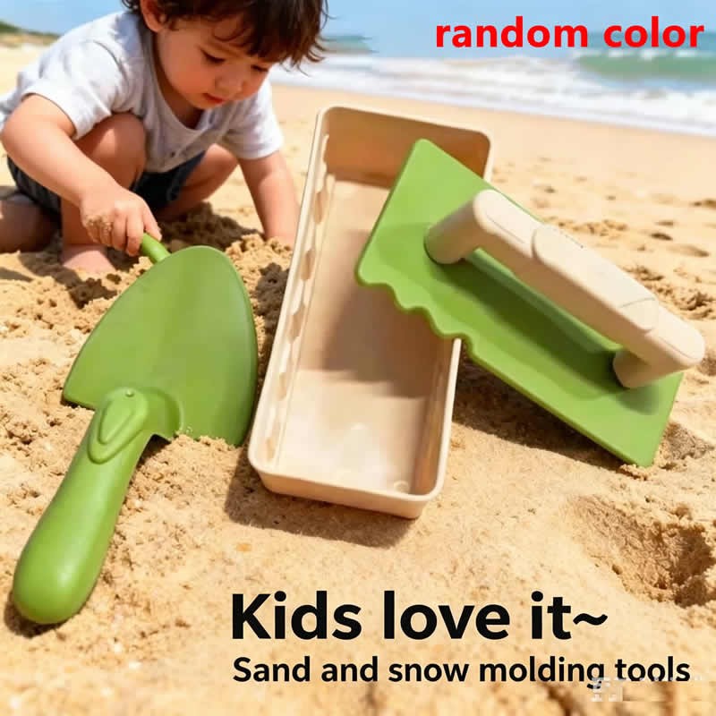 Safe Kids Beach Toys Set Snow Toy Brick Sand Castle Mold Tool Shovel Sandbox Rake Winter Summer Outdoor Sands Gifts