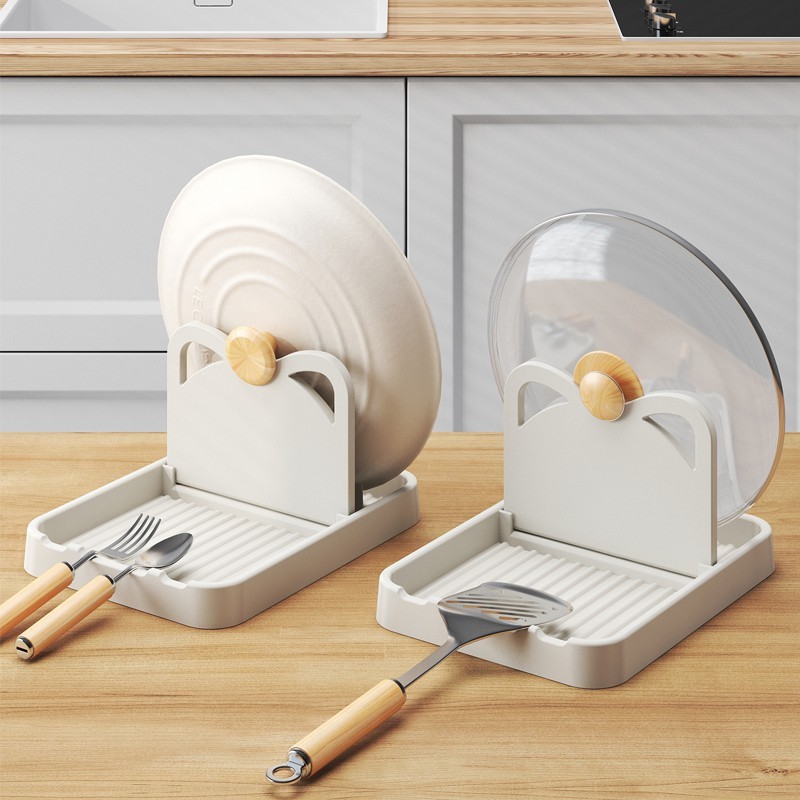 Heat Resistant Pack Multipurpose Plastic Kitchen Countertop Cat Ear Utensil Holder Spatulas Pot Lids Storage Rack